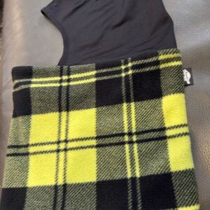 Plaid Kids Hat with Black and Yellow Design